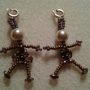 February birthstone beaded boy and girl charm or earrings!  PRICE IS FIRM